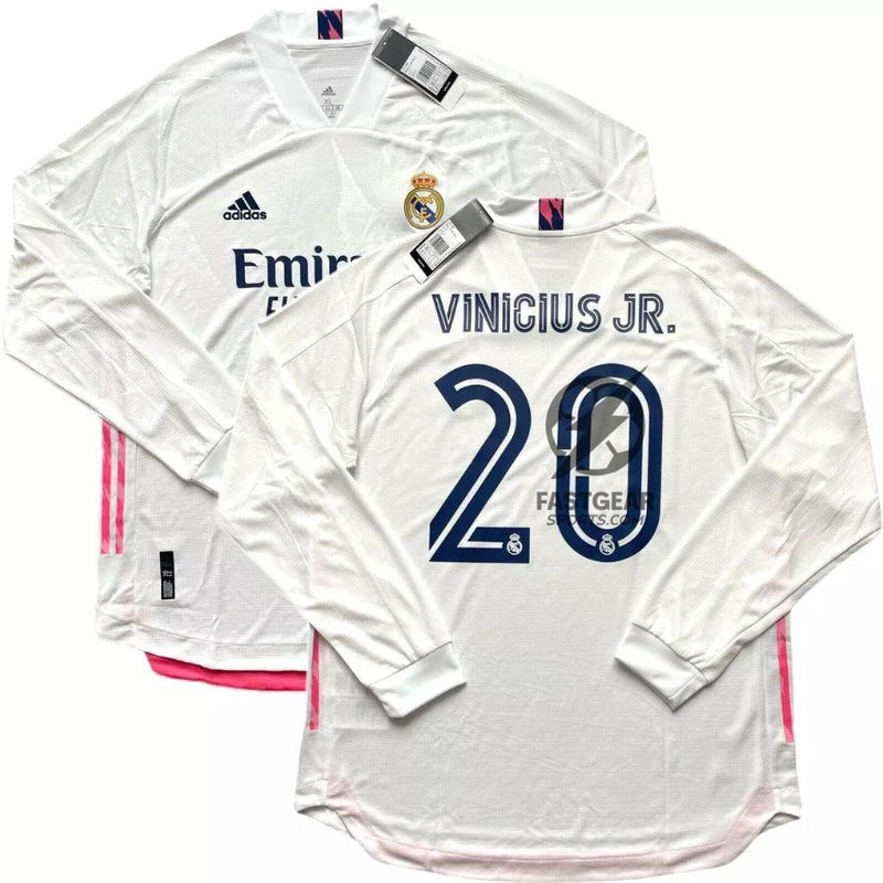Real Madrid Home Long Sleeve Fan Jersey 2020/21 Vini Jr. 20