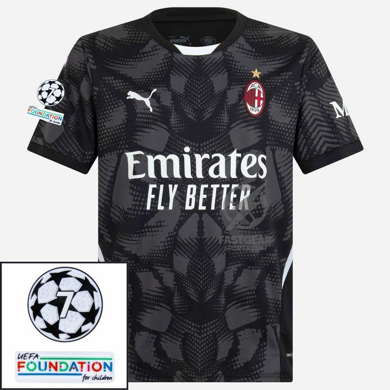 AC Milan GK Home 2024/25 Patches UCL UEFA Foundation (Official Printing)