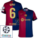 Barcelona Gavi 6 Home 2024/25 Patches UCL UEFA Foundation (Official Printing)