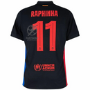 Barcelona Raphinha 11 Away Fan Jersey 2024/25 Patches UCL UEFA Foundation (Official Printing)