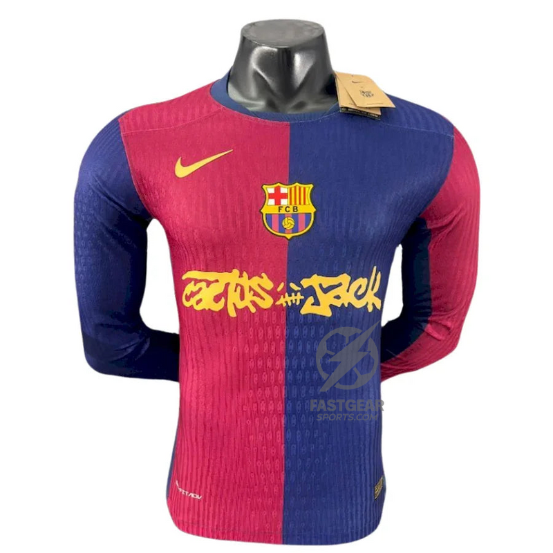 Barcelona Travis Scott Home Authentic Player Long Sleeve 2025/26