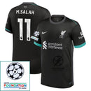 Liverpool Mohamed Salah 11 Away 2024/25 Patches UCL UEFA Foundation (Official Printing)