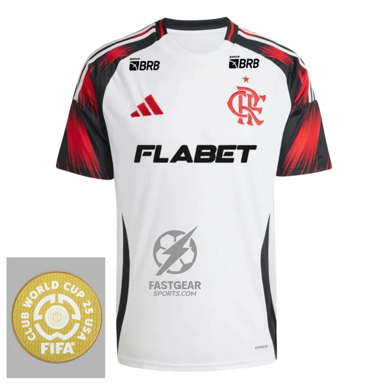 Flamengo Away Fan Jersey 2025/26 Patch Club World Cup - All Sponsors