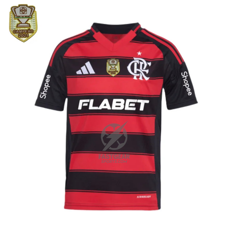 Flamengo Home Fan Jersey 2025/26 Patch Campeon