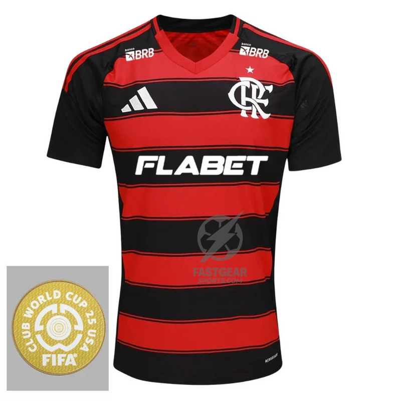 Flamengo Home Fan Jersey 2025/26 Patch Club World Cup - All Sponsors