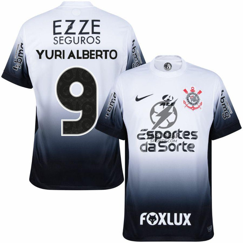Corinthians Yuri Alberto 9 Home Fan Jersey 2024/25 Full Sponsor (Official Printing)