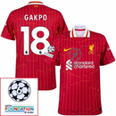 Liverpool Home 2024/25 Patches UCL UEFA Foundation (Official Printing)