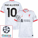 Liverpool Mac Allister 10 Away 2024/25 Patches UCL UEFA Foundation (Official Printing)