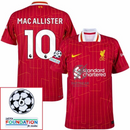 Liverpool Mac Allister 10 Home 2024/25 Patches UCL UEFA Foundation (Official Printing)