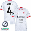 Liverpool Virgil 4 Away 2024/25 Patches UCL UEFA Foundation (Official Printing)