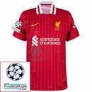 Liverpool Virgil 4 Home 2024/25 Patches UCL UEFA Foundation (Official Printing)