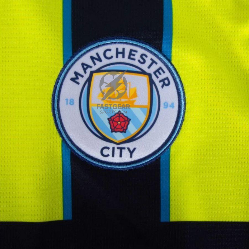Manchester City Haaland 9 Away 2024/25 Patches UCL UEFA Foundation (Official Printing)