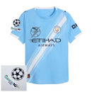 Manchester City Home Fan Jersey 2025/26 Patches UCL + 10th Anniversary UEFA.