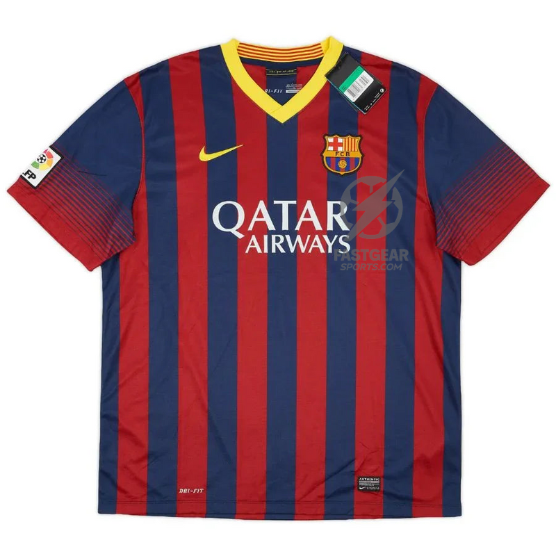 Messi #10 Barcelona Home Retro Jersey 2013/14