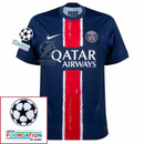 Paris Saint-Germain Barcola 29 Fan Jersey Home 2024/25 Patches UCL UEFA Foundation (Official Printing)