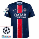 Paris Saint-Germain Barcola 29 Fan Jersey Home 2024/25 Patches UCL UEFA Foundation (Official Printing)