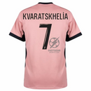 Paris Saint-Germain Kvaratskhelia 7 Fan Jersey Third Jordan 2023/24 Patches UCL UEFA Foundation (Official Printing)