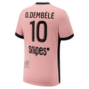Paris Saint-Germain O.DEMBELE 10 Fan Jersey Third Jordan 2023/24 Patches UCL UEFA Foundation (Official Printing)