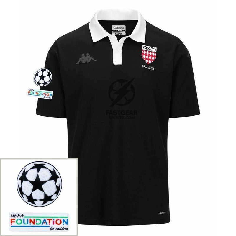Monaco Centenary Fan Jersey 2024/25 Patches UCL UEFA Foundation (Official Printing)