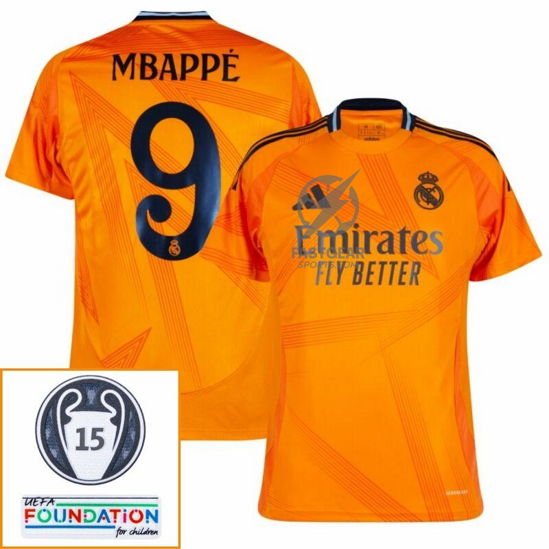 Real Madrid Away Fan Jersey 2024/25 Patches UCL UEFA Foundation (Official Printing)