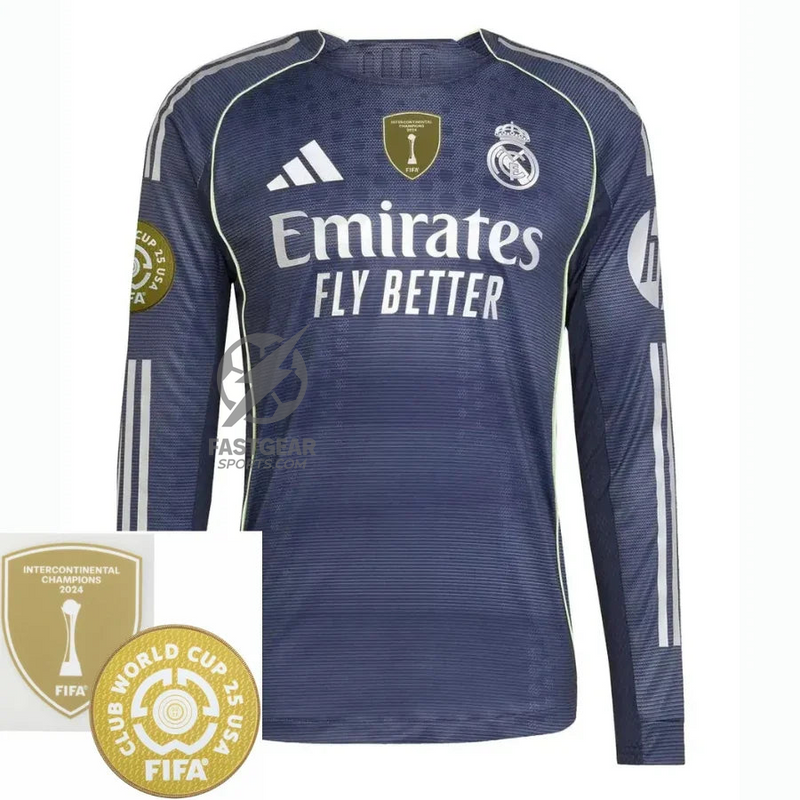 Real Madrid Away Long Sleeve Fan Jersey 2025/26