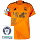 Real Madrid Bellingham 5 Away Fan Jersey 2024/25 Patches UCL UEFA Foundation (Official Printing)