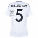 Real Madrid Bellingham 5 Home Fan Jersey 2024/25 Patches UCL UEFA Foundation (Official Printing)