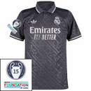 Real Madrid Endrick 16 Third Fan Jersey 2024/25 Patches UCL UEFA Foundation (Official Printing)