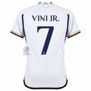 Real Madrid Home Fan Jersey 2023/24 Vini Jr. 7 Patch FIFA WCC Patch UCL UEFA Foundation Patches