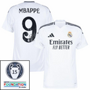 Real Madrid Home Fan Jersey 2024/25 Patches UCL UEFA Foundation (Official Printing)