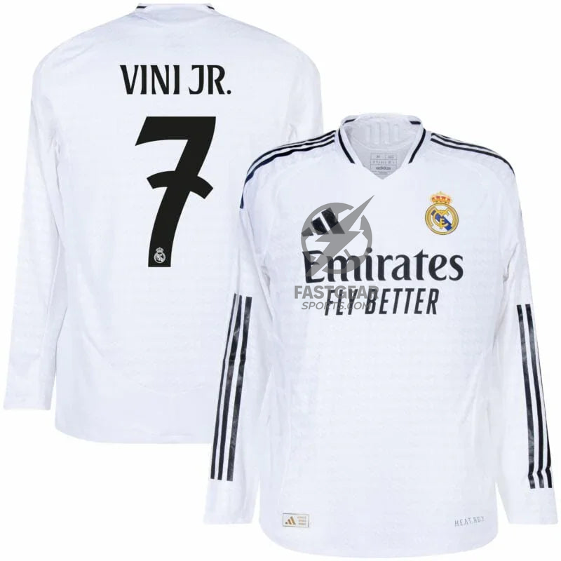 Real Madrid Home Long Sleeve Fan Jersey 2024/25 Vini Jr. 7