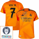 Real Madrid Vini JR. 7 Away Fan Jersey 2024/25 Patches UCL UEFA Foundation (Official Printing)