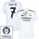 Real Madrid Vini JR. 7 Home Fan Jersey 2024/25 Patches UCL UEFA Foundation (Official Printing)