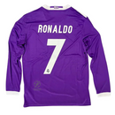 Real Madrid  Cristiano Ronaldo Away Retro 2016-17 Patches UCL UEFA Respect Final World (Official Printing)