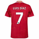Liverpool Luis Díaz 7 Home 2024/25 Patches UCL UEFA Foundation (Official Printing)
