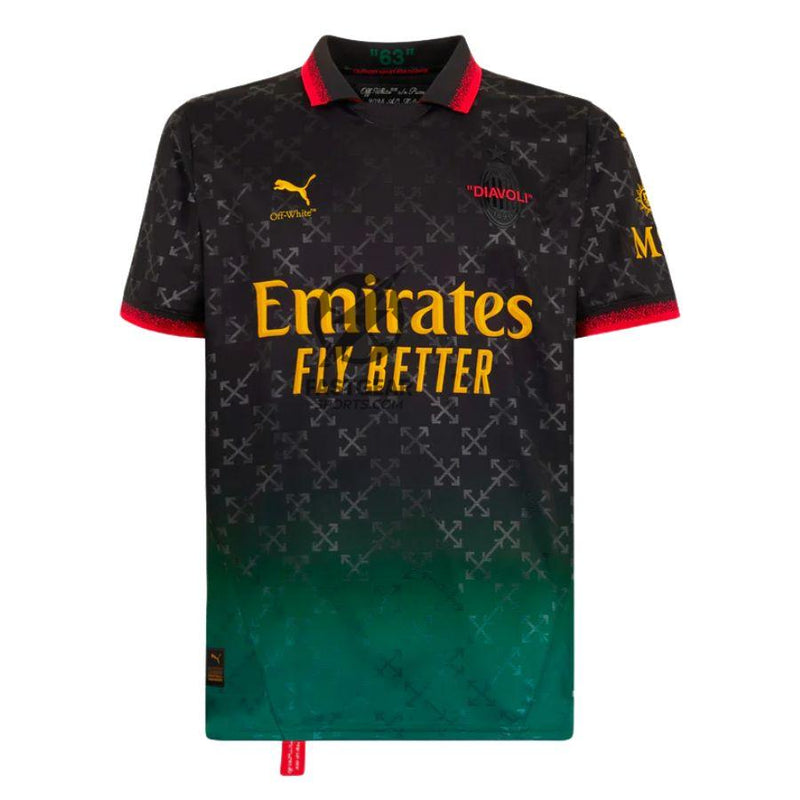 AC Milan BLACK JERSEY DIAVOLI X OFF-WHITETM Fan Jersey 2025