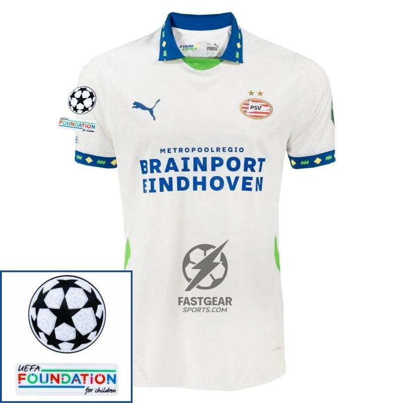 PSV Eindhoven Fan Jersey Third 2024/25 Patches UCL UEFA Foundation (Official Printing)