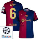 Barcelona Gavi 6 Home 2024/25 Patches UCL UEFA Foundation (Official Printing)