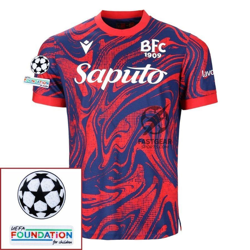 Bologna Third Fan Jersey 2024/25 Patches UCL UEFA Foundation (Official Printing)