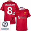 Liverpool Szoboszlai 8 Home 2024/25 Patches UCL UEFA Foundation (Official Printing)