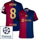 Barcelona Pedri 8 Home 2024/25 Patches UCL UEFA Foundation (Official Printing)