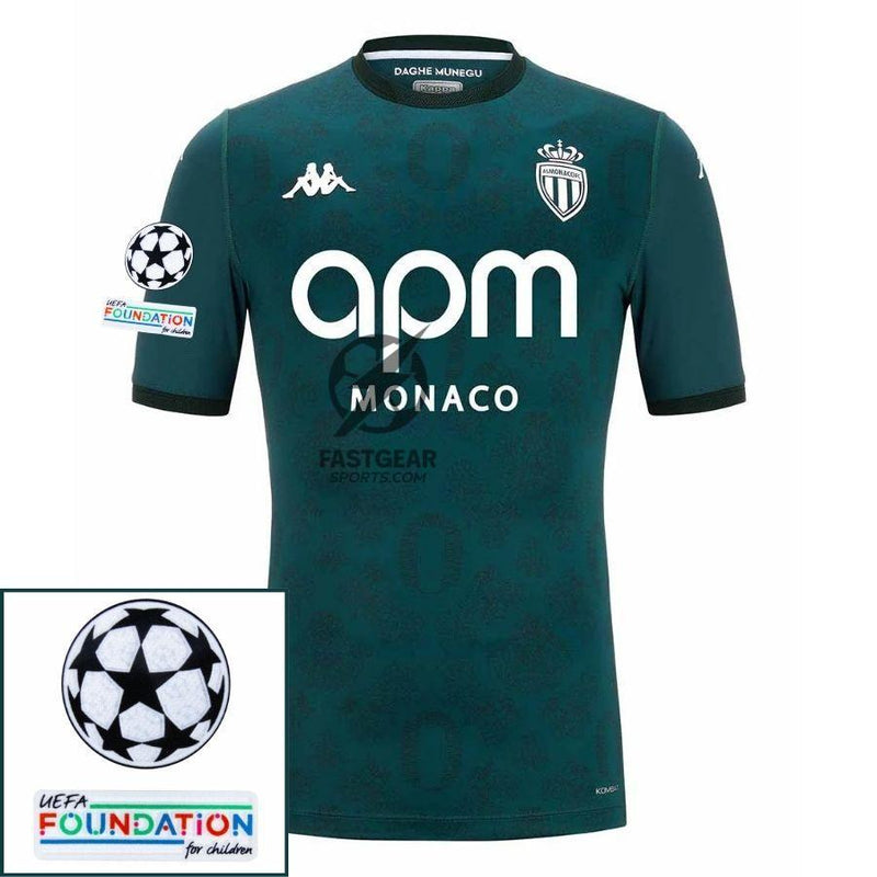 Monaco Away Fan Jersey 2024/25 Patches UCL UEFA Foundation (Official Printing)