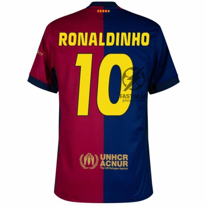 Barcelona Ronaldinho 10 Home 2024/25 Patches UCL UEFA Foundation (Official Printing)