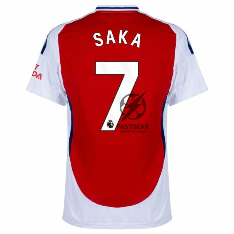 Arsenal Saka 7 Home Fan Jersey 2024/25 Patches UCL UEFA Foundation (Official Printing)