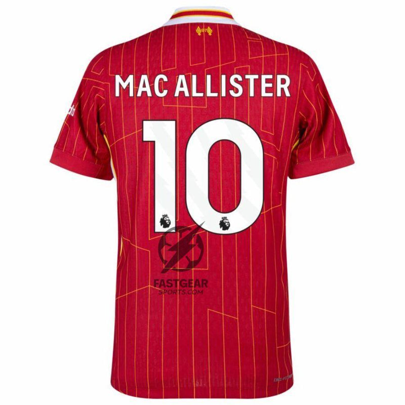 Liverpool Mac Allister 10 Home 2024/25 Patches UCL UEFA Foundation (Official Printing)