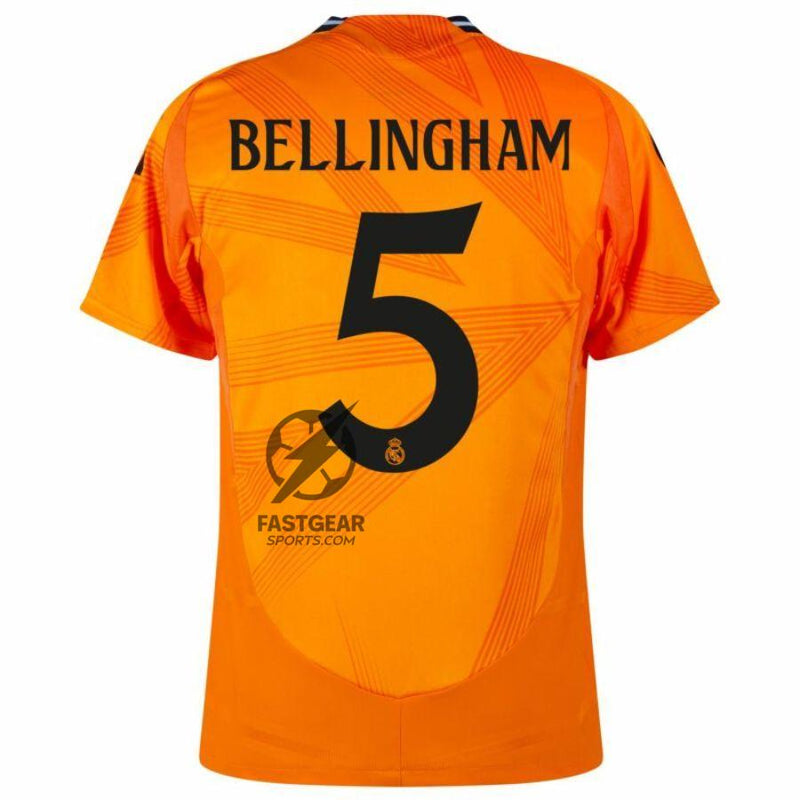 Real Madrid Bellingham 5 Away Fan Jersey 2024/25 Patches UCL UEFA Foundation (Official Printing)