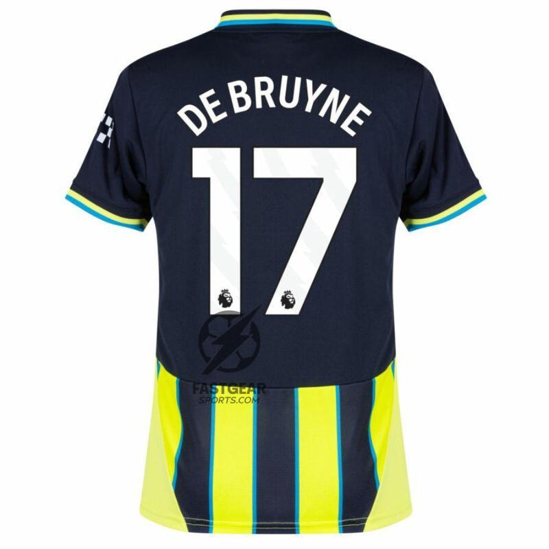 Manchester City De Bruyne 17 Away 2024/25 Patches UCL UEFA Foundation (Official Printing)