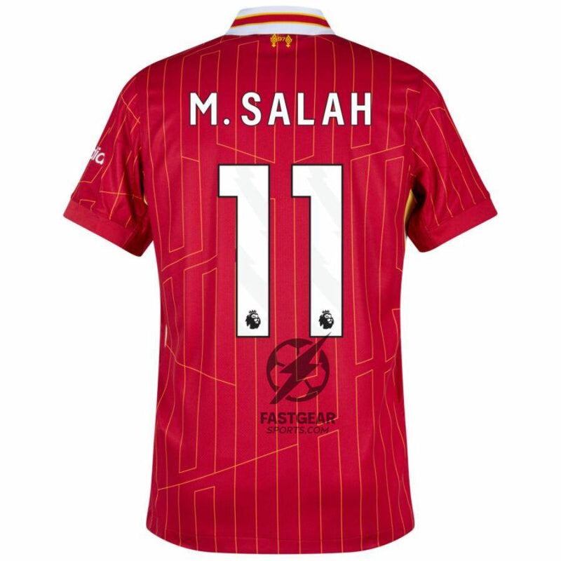 Liverpool Mohamed Salah 11 Home 2024/25 Patches UCL UEFA Foundation (Official Printing)