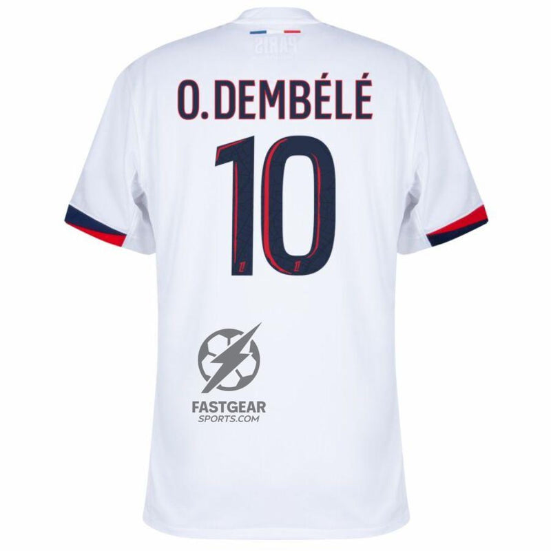 Paris Saint-Germain O.DEMBELE 10 Fan Jersey Away 2024/25 Patches UCL UEFA Foundation (Official Printing)
