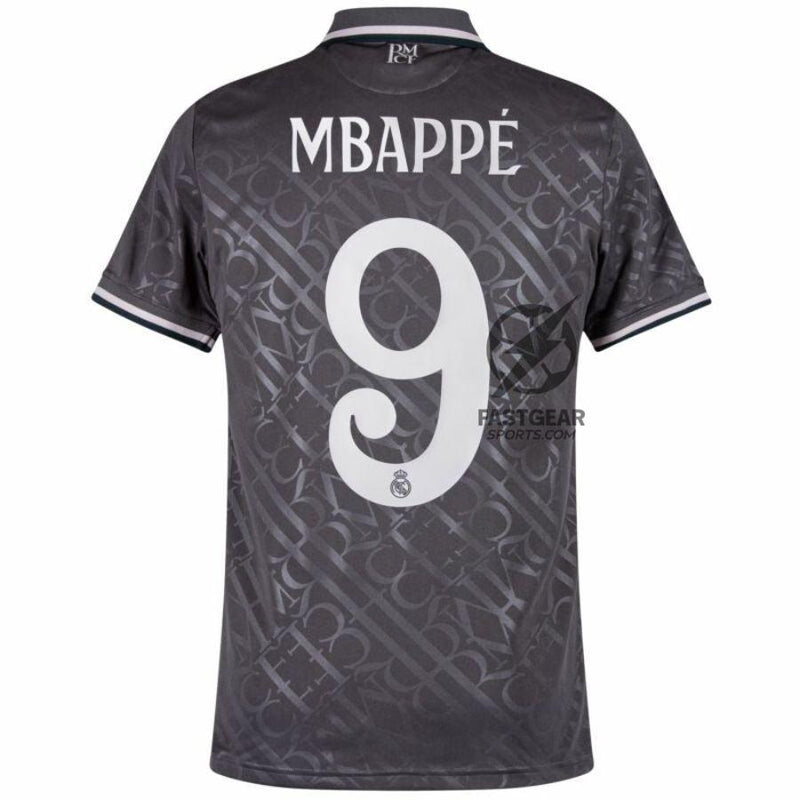 Real Madrid Mbappé 9 Third Fan Jersey 2024/25 Patches UCL UEFA Foundation (Official Printing)